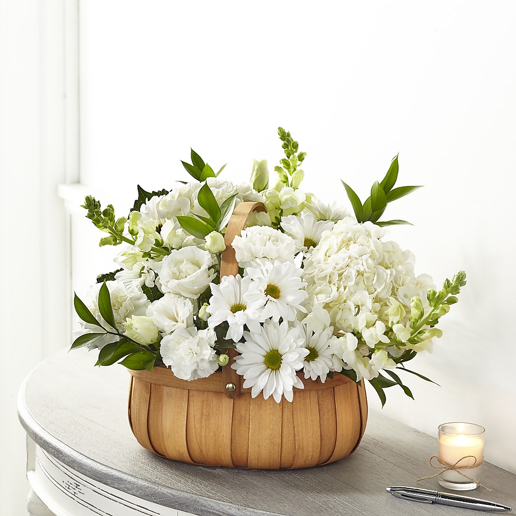 Pure Ivory Basket – Sahotra Floral Company Llc, Albuquerque NM
