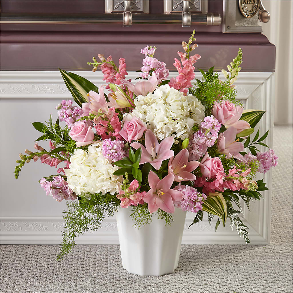Simply Serene Floor Basket – Sahotra Floral Company Llc, Albuquerque NM