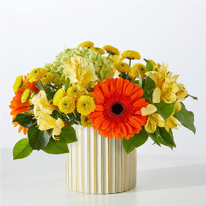 Autumn Sunshine Bouquet with Ivory Vase –  Sahotra Floral Company Llc, Albuquerque NM